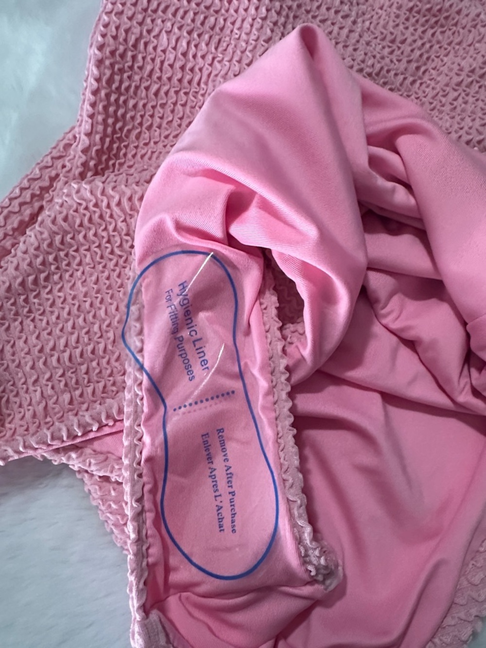 Pink Textured One-Piece Swimsuit - Picture 3 of 7